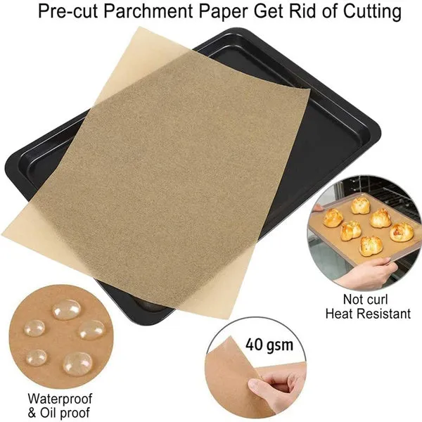 100-Piece: Parchment Baking Paper Disposable Mats