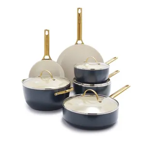 10pc Reserve Hard-Anodized Aluminum Nonstick Cookware Set Twilight Blue