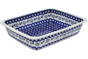 14" Rectangular Baker - Peacock Forget-Me-Not