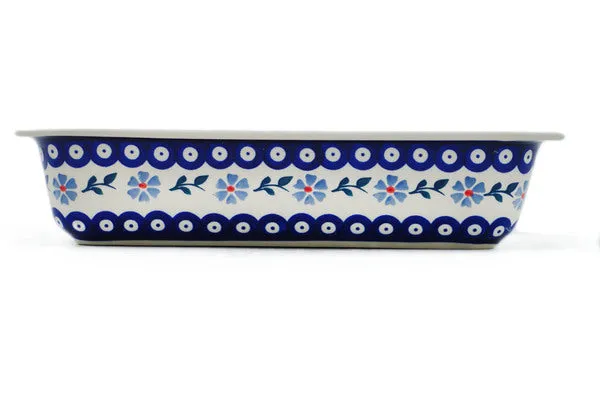 14" Rectangular Baker - Peacock Forget-Me-Not