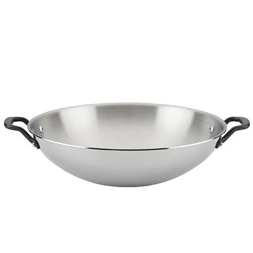 15" Stainless Steel 5-Ply Clad Wok