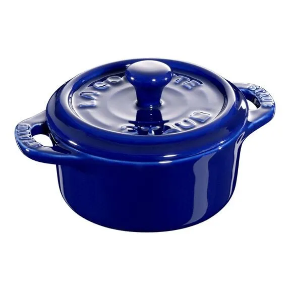 3-pc, Mini Round Cocotte Set, dark blue