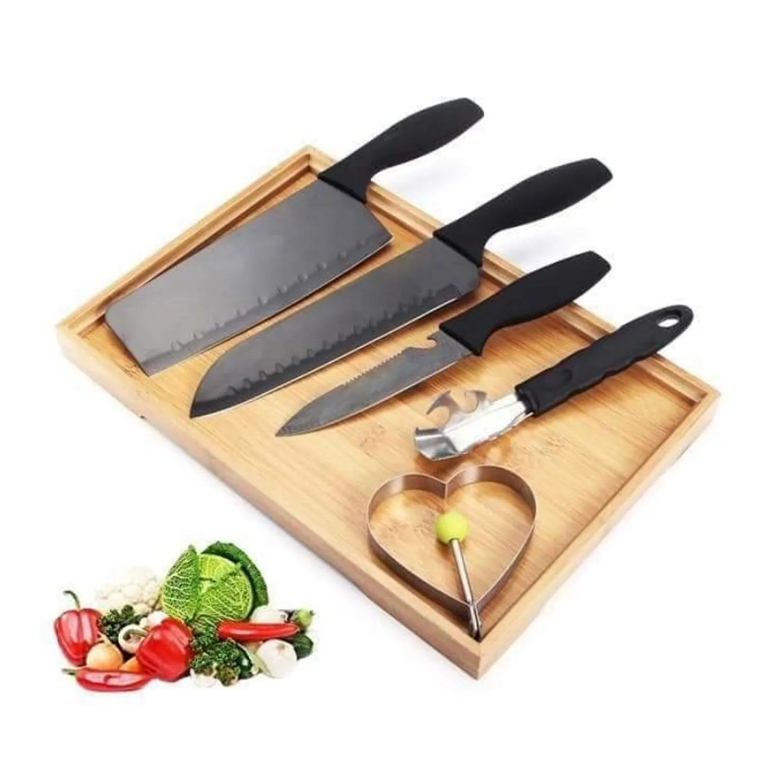 5910 5-Piece Forged Kitchen Chef Cutlery Stainless Steel Knife Set, Chopping Knife, Chef Knife, Utility Knife, Butcher Knife (5pc)