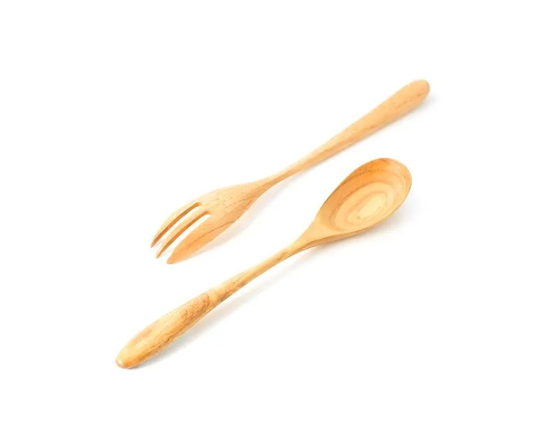 8&quot; Wooden Spoon and Fork Serving Set