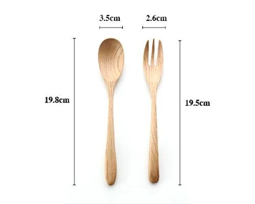 8&quot; Wooden Spoon and Fork Serving Set