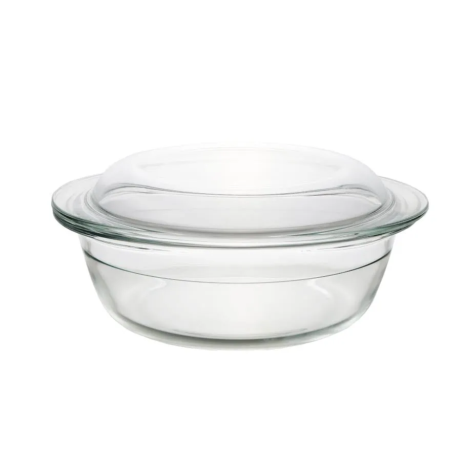 Aqua 3Lt Round Casserole with Lid Clear