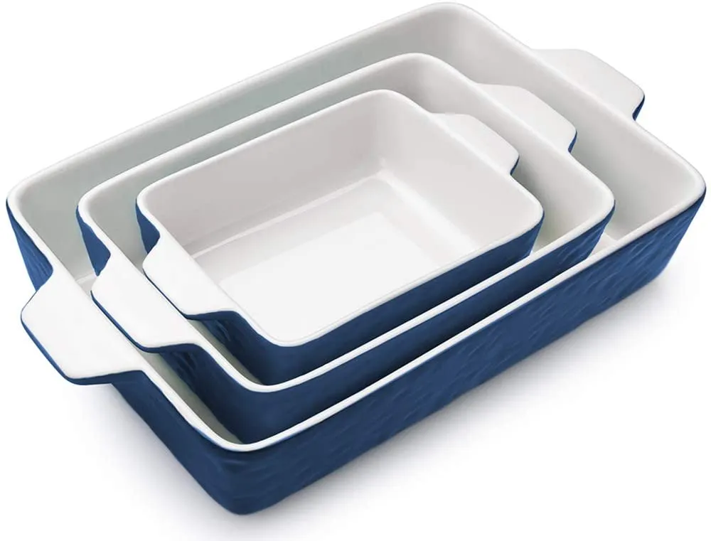 Bakeware Set, Rectangular Baking Pan Ceramic Glaze Baking Dish