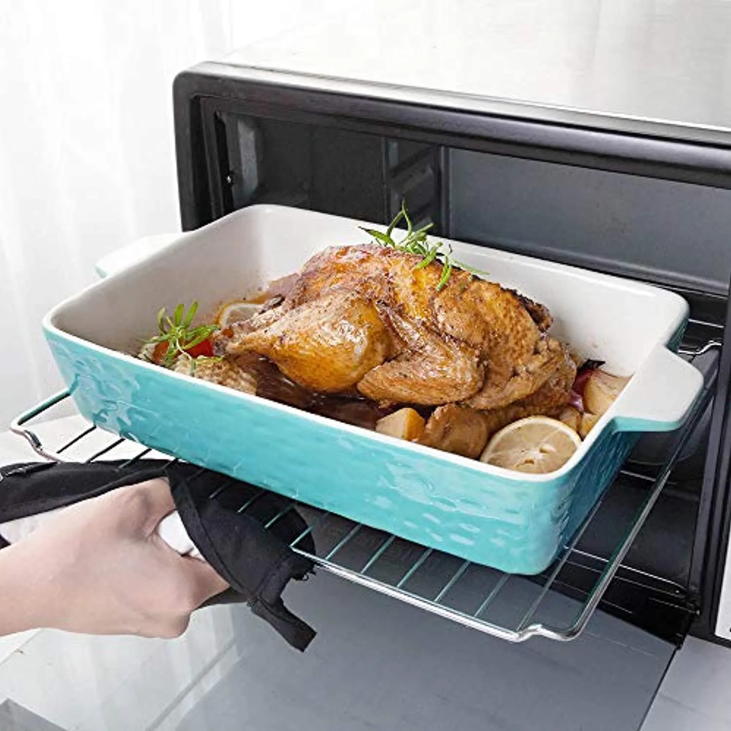 Bakeware Set, Rectangular Baking Pan Ceramic Glaze Baking Dish