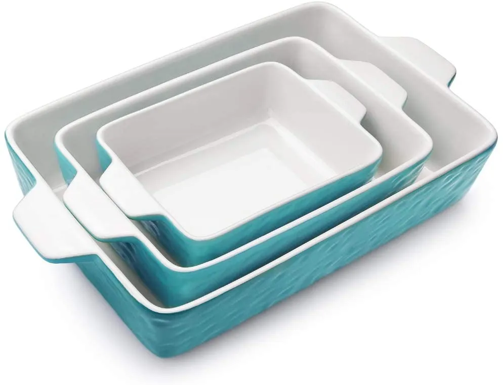 Bakeware Set, Rectangular Baking Pan Ceramic Glaze Baking Dish