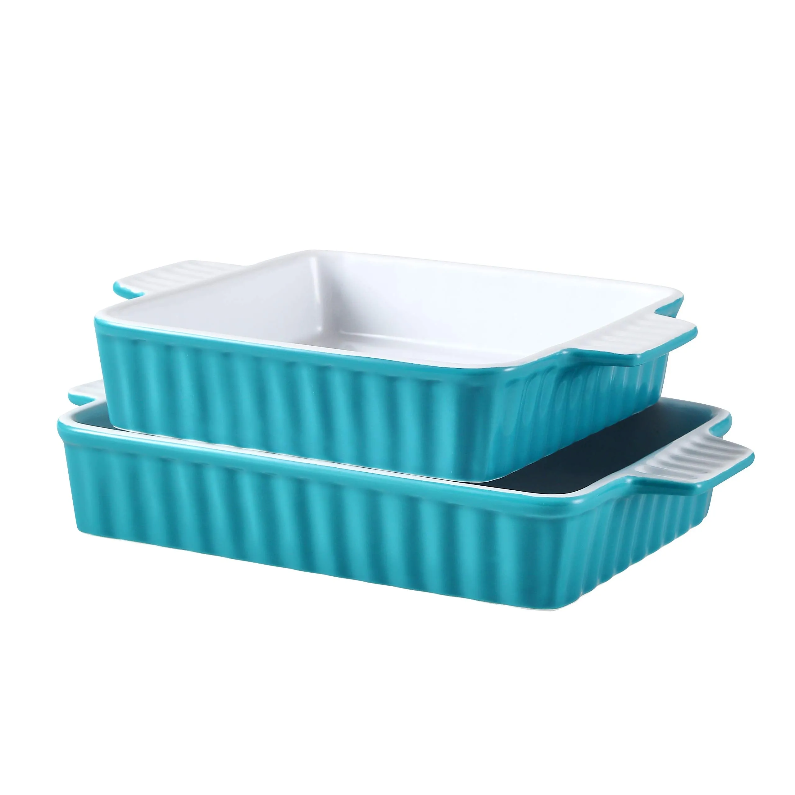 Bruntmor Set Of 2 Rectangular Bakeware Set Ceramic Baking Pan Lasagna Pans for Baking, 9.5