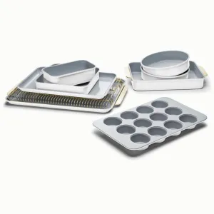 Caraway Complete Bakeware Set in White with Gold Accents