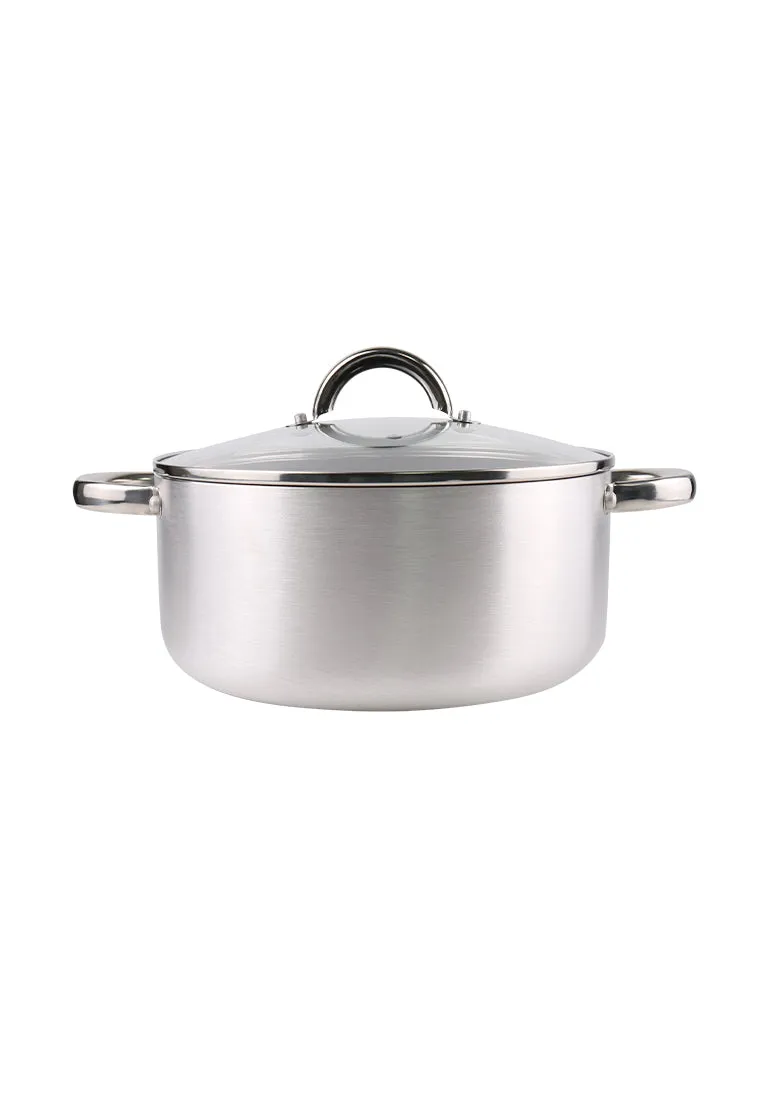 Chef Gallery Stainless Steel Casserole with Glass Lid