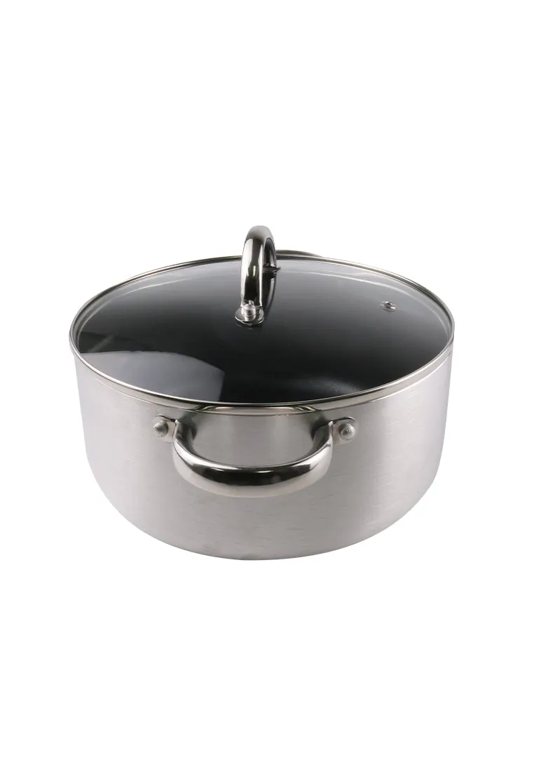 Chef Gallery Stainless Steel Casserole with Glass Lid