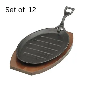 CHEF INOX STEAK SIZZLER w/HDL BLK CAST IRON 290x180mm (Set of 12 )