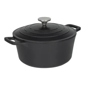 Commichef Cast Aluminium 28cm Round Casserole - Black