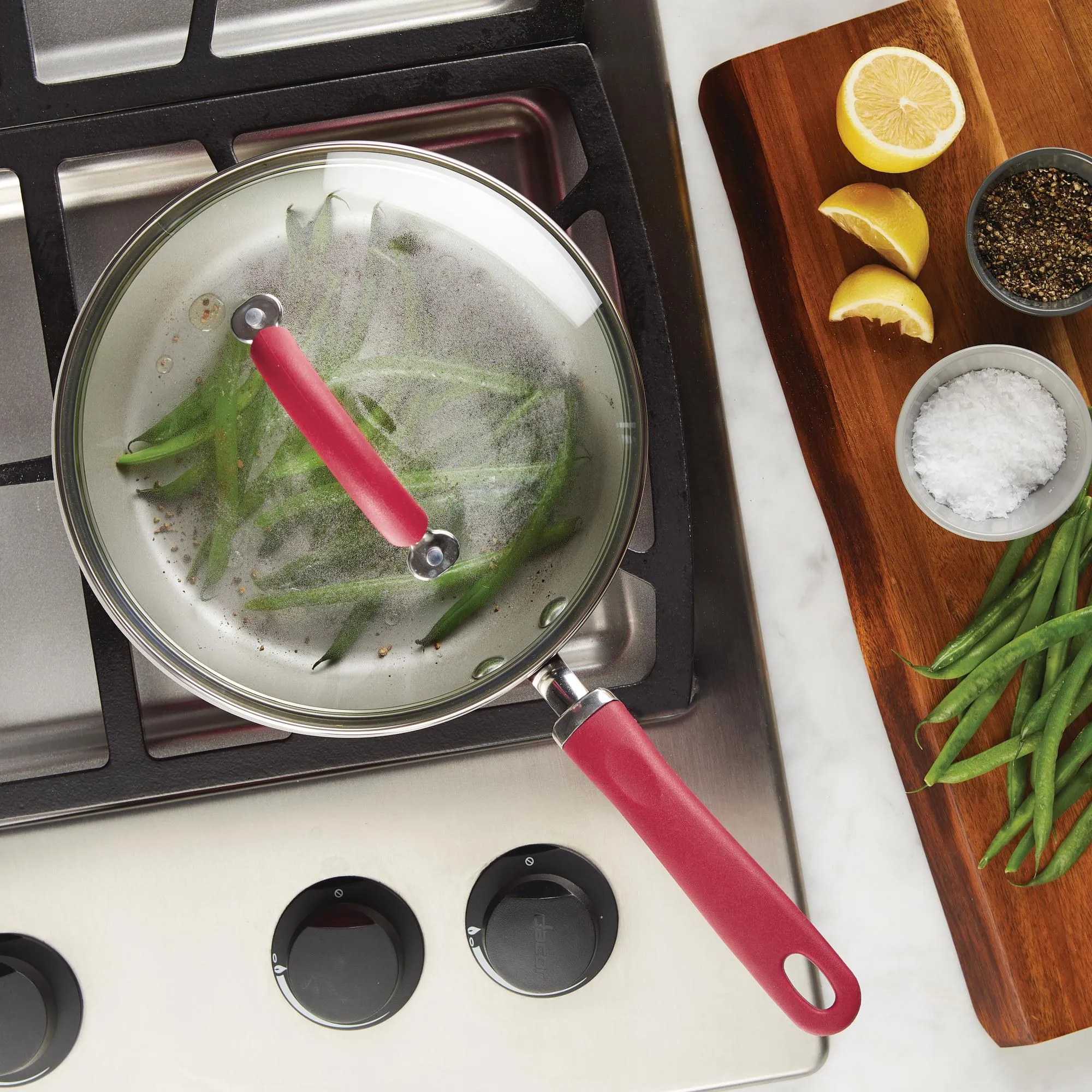 Create Delicious 9.5" Hard Anodized Nonstick Induction Covered Deep Skillet