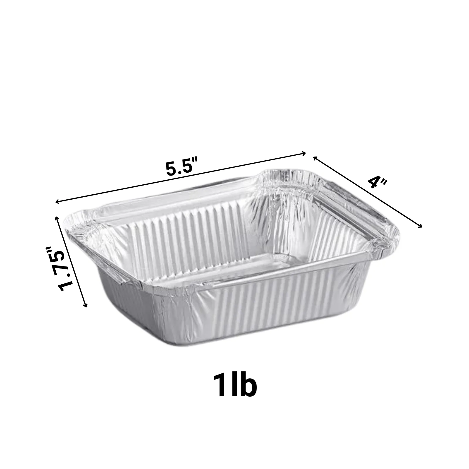 Disposable Aluminum 1Lb Oblong Pan 5.5" x 4"