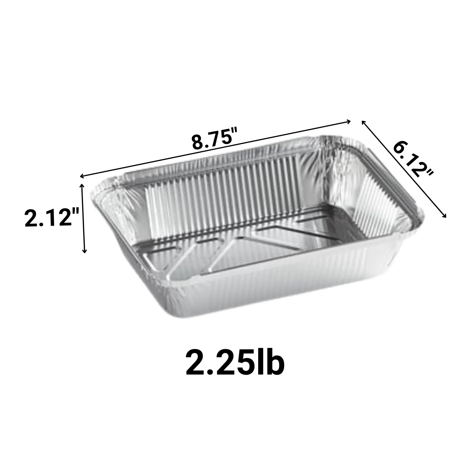 Disposable Aluminum 2.25Lb Oblong Pan 8.75" x 6.12"