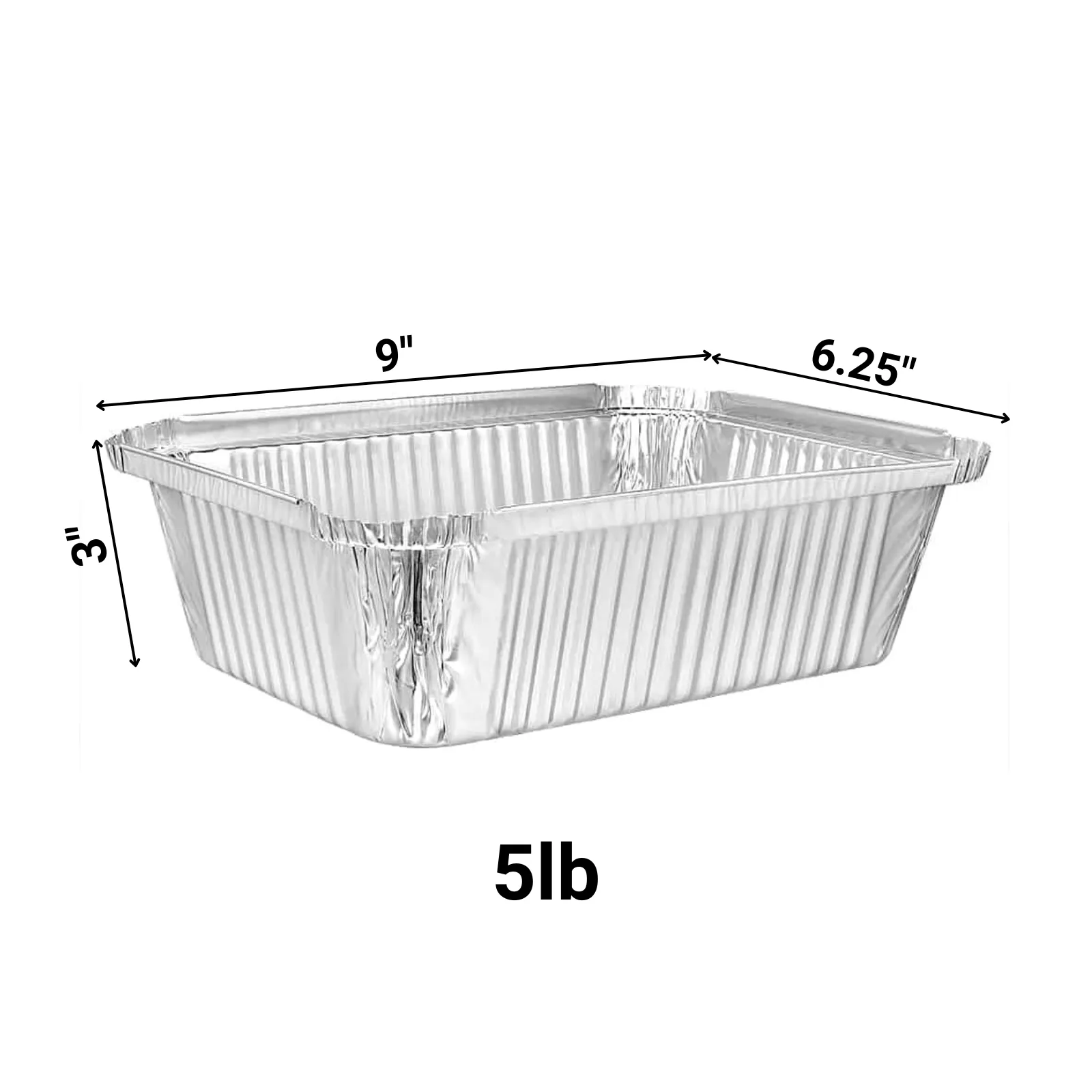 Disposable Aluminum 5Lb Oblong Pan 9” x 6.25”