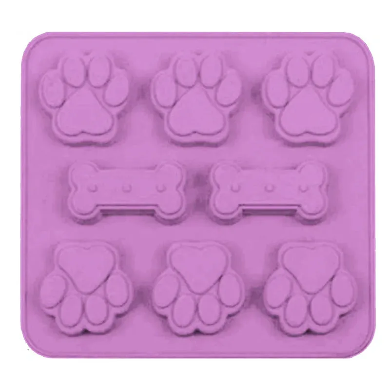 Dog Footprint Silicone Mold Cake Molds Bone Cookie Cutter Fondant 3D DIY Cat Paw Silicone Bakeware Molds Baking Accessories