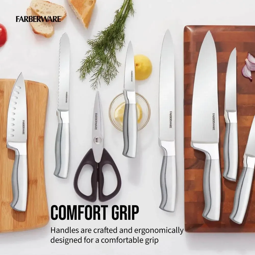 Farberware Edgekeeper 13 Piece Self Sharpening Stainless Steel Hollow Handle Knife Block Set