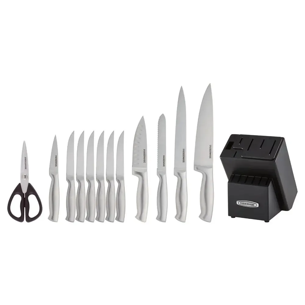 Farberware Edgekeeper 13 Piece Self Sharpening Stainless Steel Hollow Handle Knife Block Set