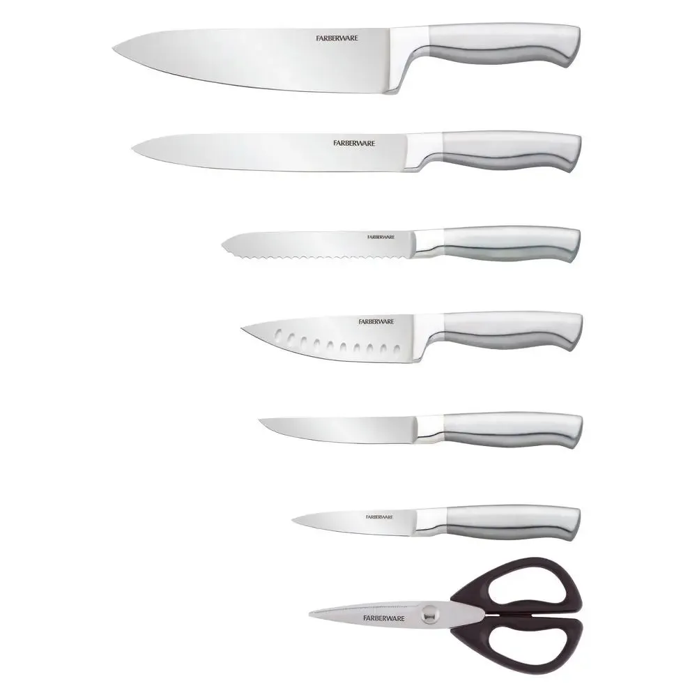 Farberware Edgekeeper 13 Piece Self Sharpening Stainless Steel Hollow Handle Knife Block Set