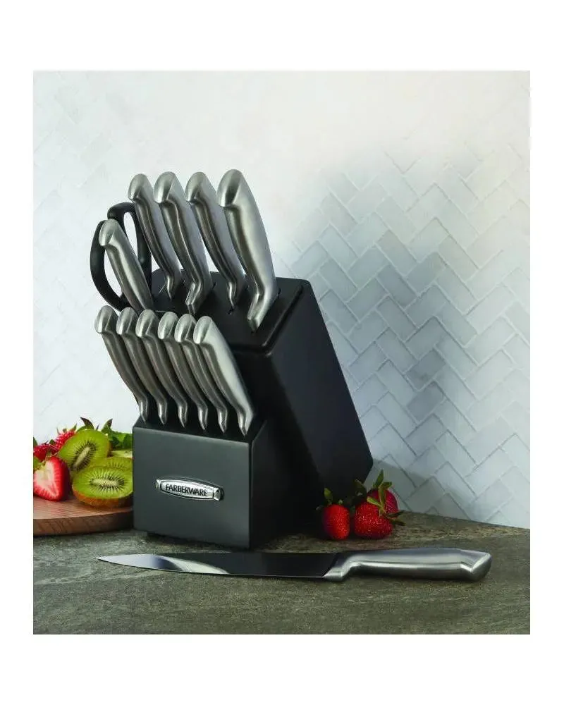 Farberware Edgekeeper 13 Piece Self Sharpening Stainless Steel Hollow Handle Knife Block Set