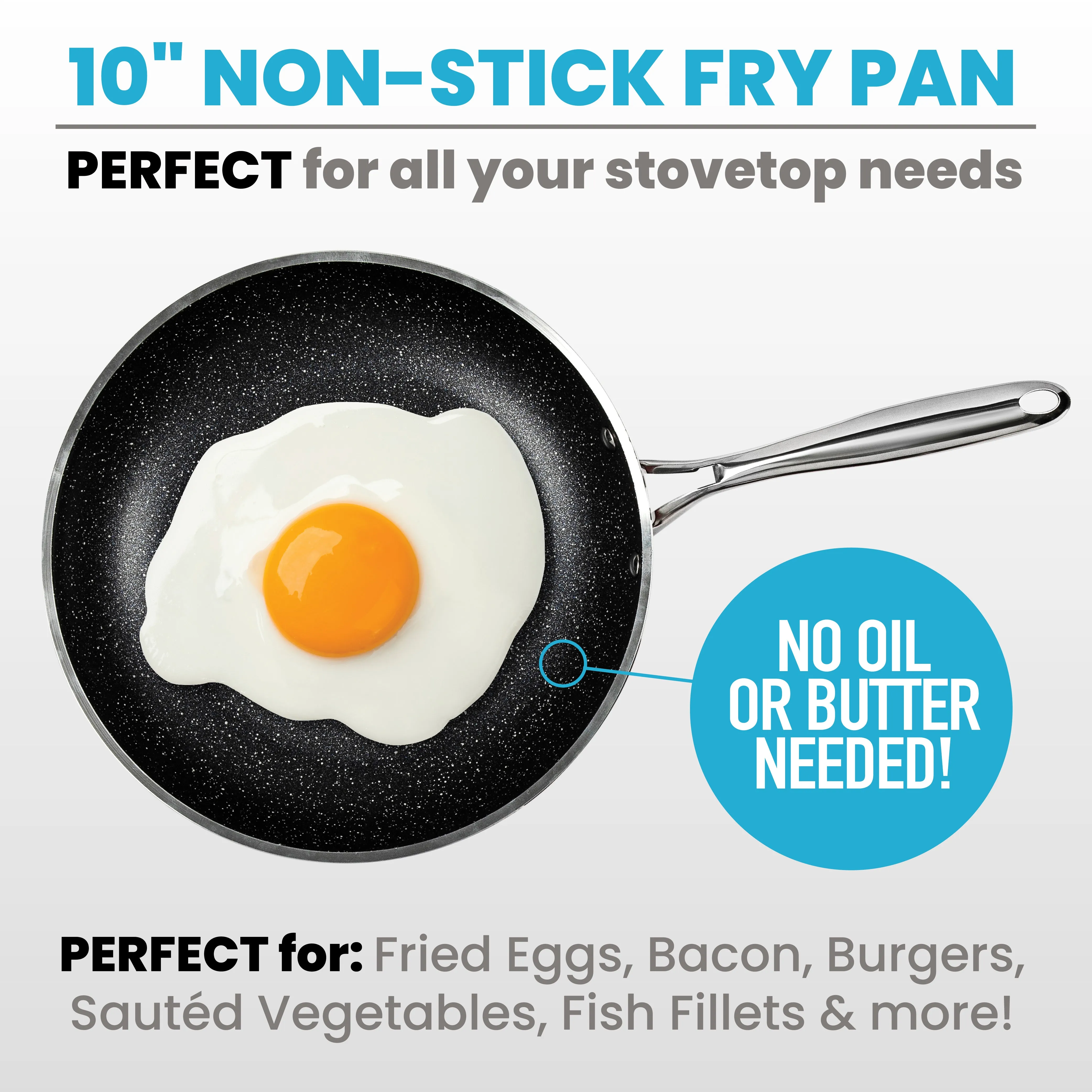 Granitestone 10" Non-Stick Round Fry Pan with titanium and diamond-infused coating