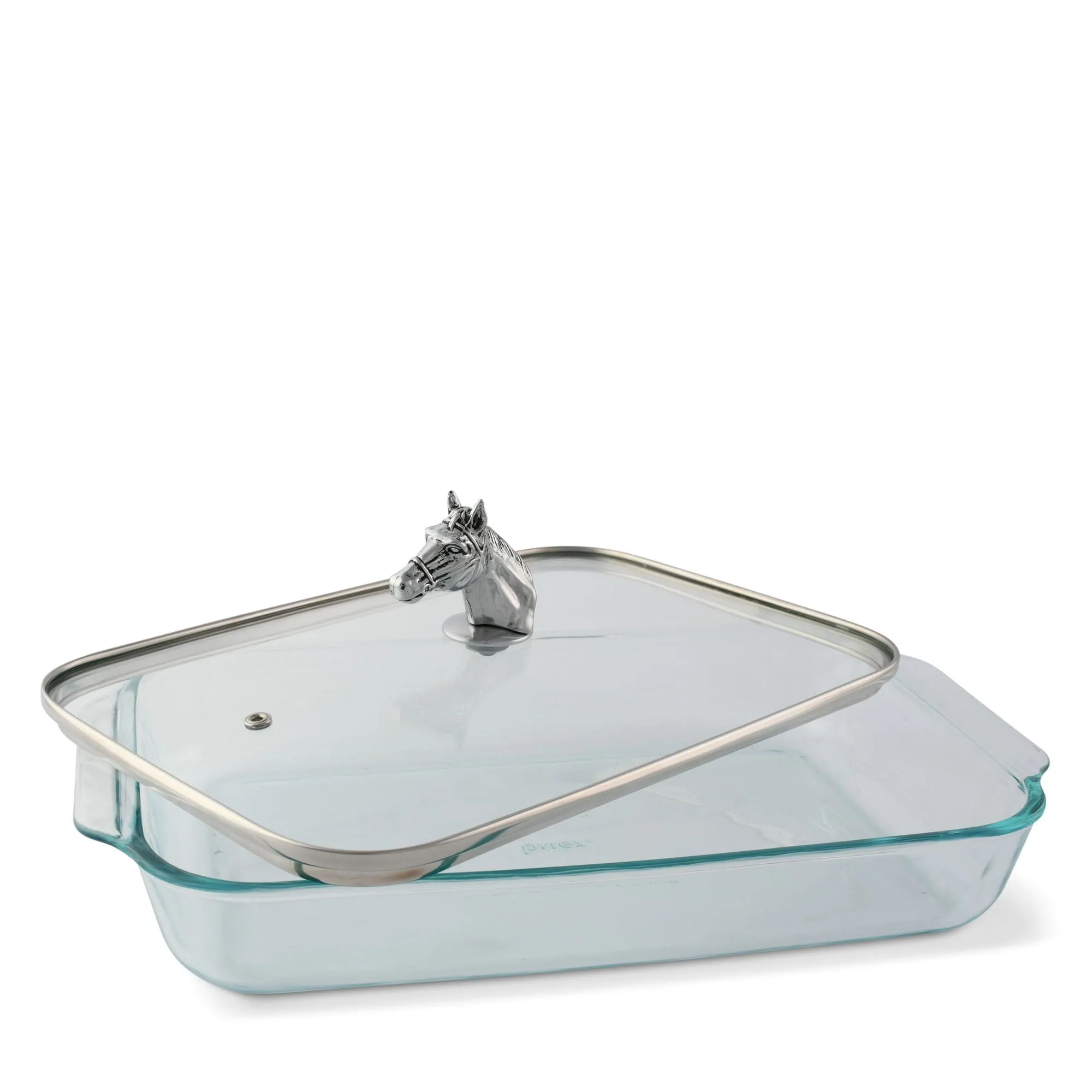 Horse Head with Pyrex 3 quart Baking Dish