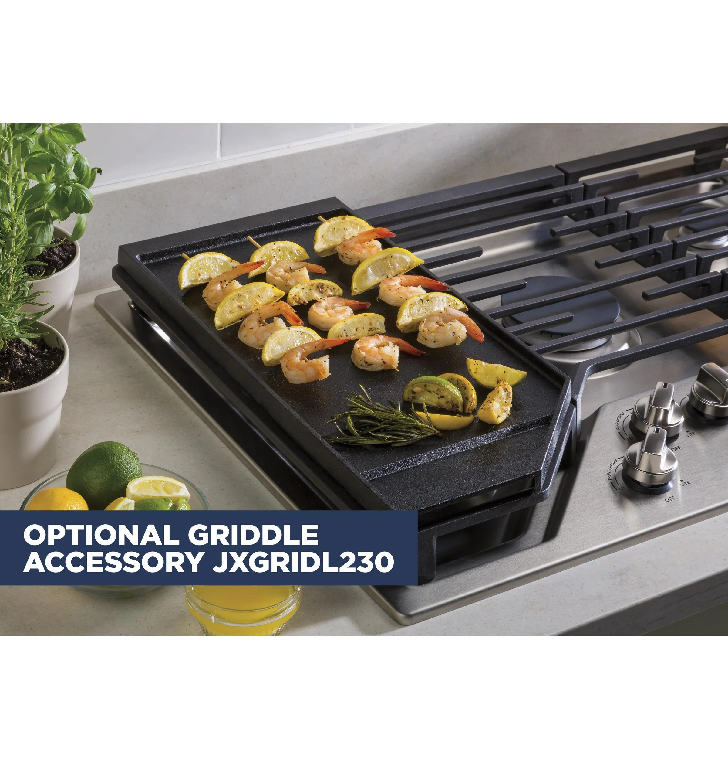 JGP5030SLSS GE® 30" Built-In Gas Cooktop with 5 Burners and Dishwasher Safe Grates