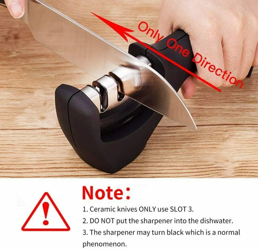 KNIFE SHARPENER Ceramic Tungsten Kitchen Knives Blade Sharpening System Tool USA