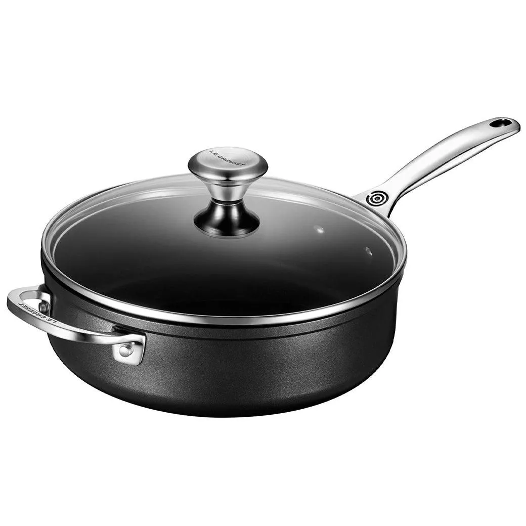 Le Creuset Toughened Nonstick PRO 4-1/4 qt. Saute Pan with Helper Handle & Glass Lid