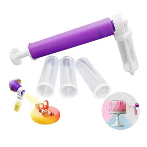 Manual Airbrush for Decorating Cakes with 4pcs Cake Spray Tube