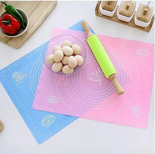 Non-Stick Silicone Baking Mat With Measurements Heat Resistant Cookie Sheet Oven Liner (Multi color) 40x50 cm