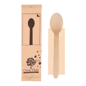 One Tree Wooden Cutlery Set Spoon & Napkin 400pcs