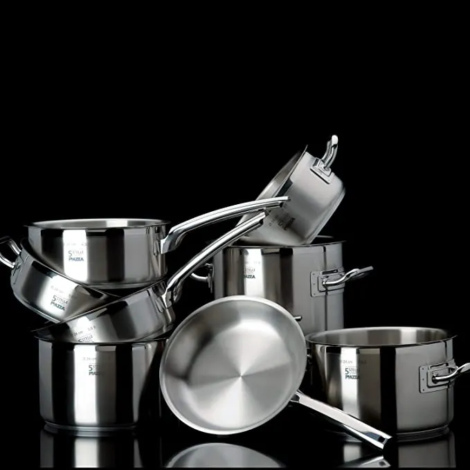 Piazza "5 Stars" Stainless Steel Sauteuse Pan, 37-Quart