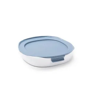 Rubbermaid DuraLite Glass Bakeware 1.75qt Square Baking Dish with Shadow Blue