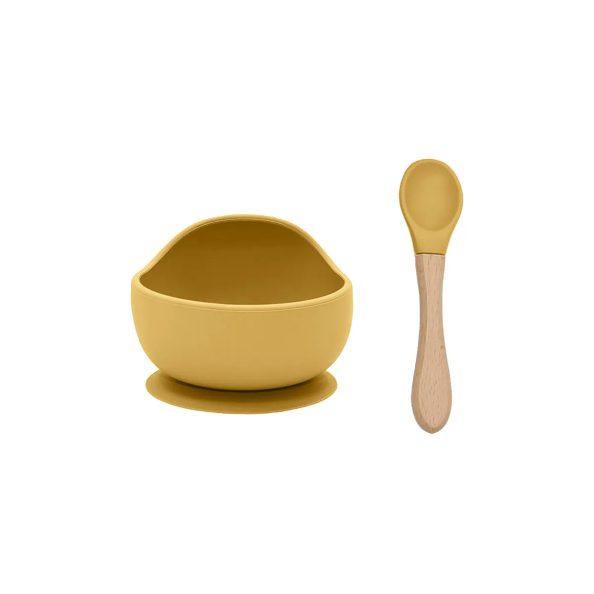 Silicone Bowl & Wooden Spoon Set, Pineapple