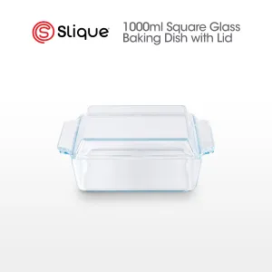 SLIQUE Premium Borosilicate Rectangular Glass Baking Dish 1000ml