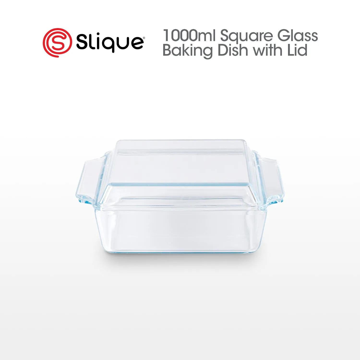 SLIQUE Premium Borosilicate Rectangular Glass Baking Dish 1000ml