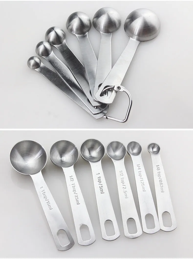 Stainless Steel Measuring Spoons Cups Set Kitchen Seasoning Spoons Measuring Tools