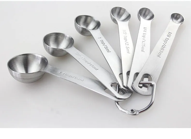 Stainless Steel Measuring Spoons Cups Set Kitchen Seasoning Spoons Measuring Tools