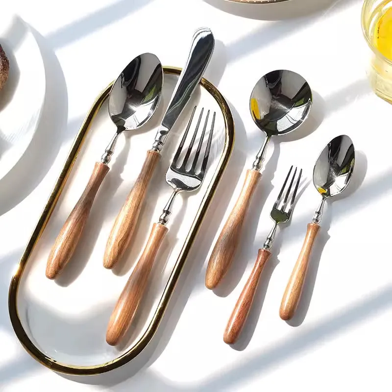 Stainless Steel Wooden Handle Cutlery Set