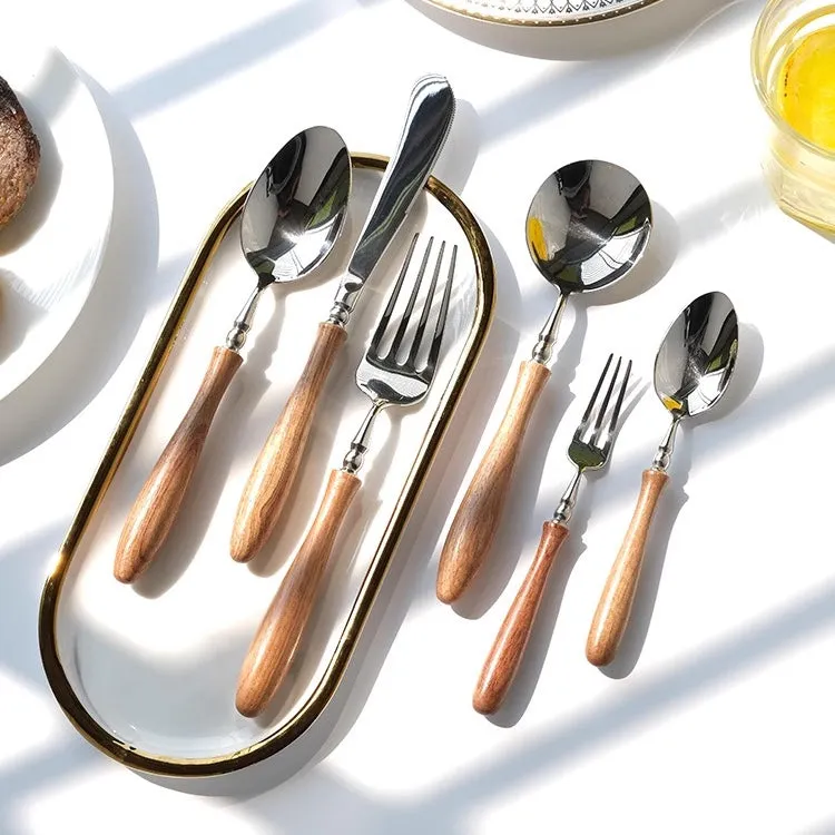 Stainless Steel Wooden Handle Cutlery Set