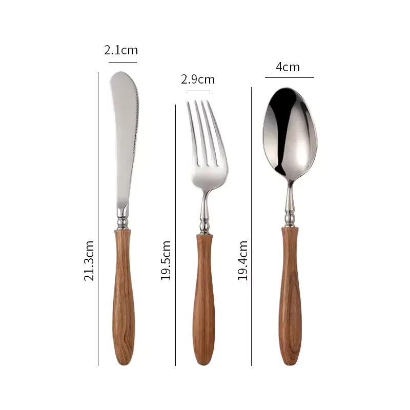 Stainless Steel Wooden Handle Cutlery Set