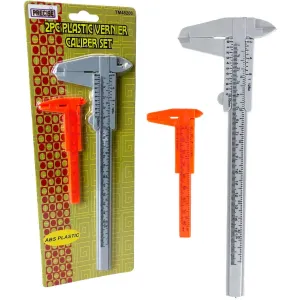 Two Piece Economy Plastic Vernier Caliper Set - 3" & 6"  - TM-48200