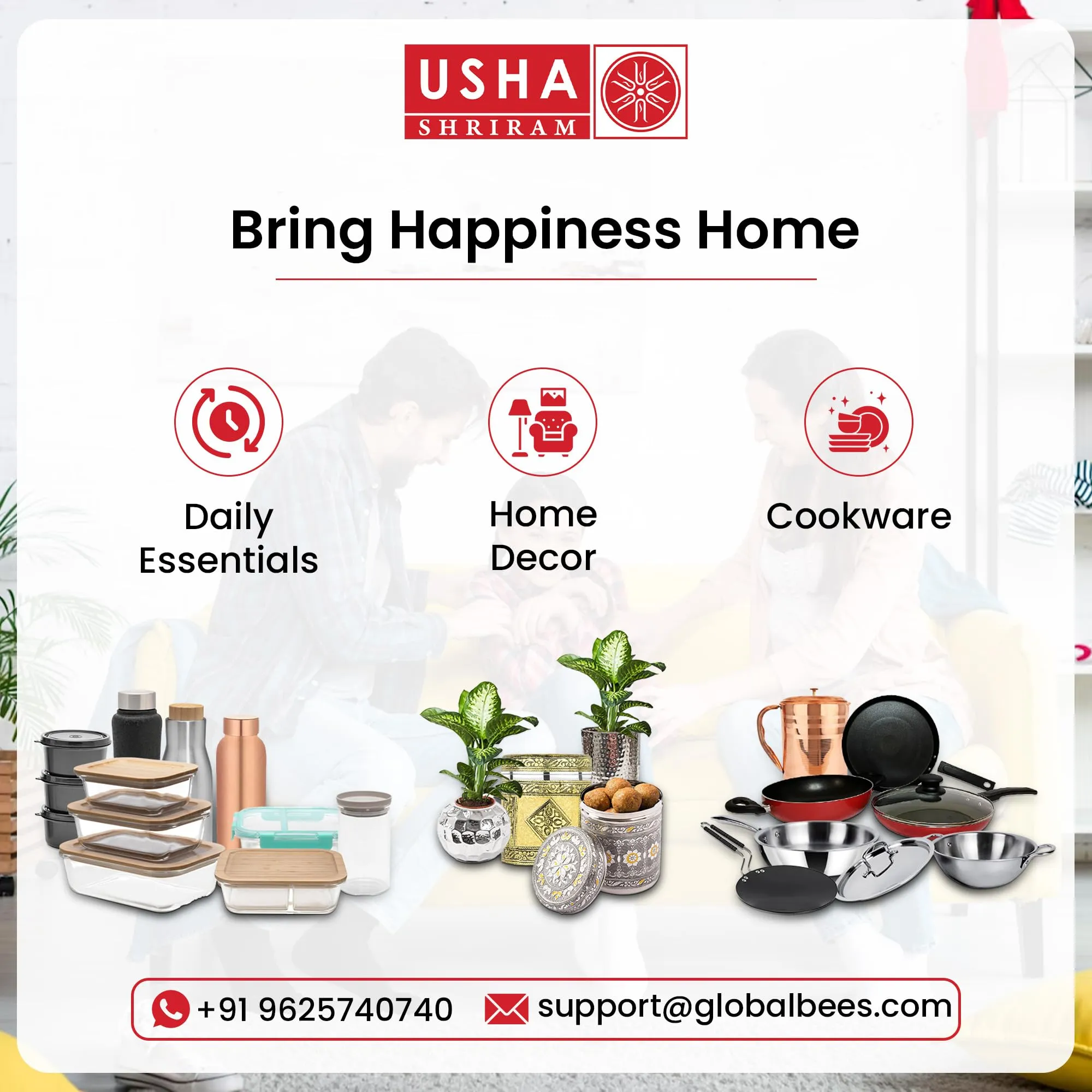 USHA SHRIRAM Non Stick Kadai with Lid | 26 cm | 3.6 L Capacity | Gas Cookware | Non Stick Cookware | Aluminium Kadai with Lid | Deep Base Kadai | Deep Fry Kadai (Majestic Midnight)