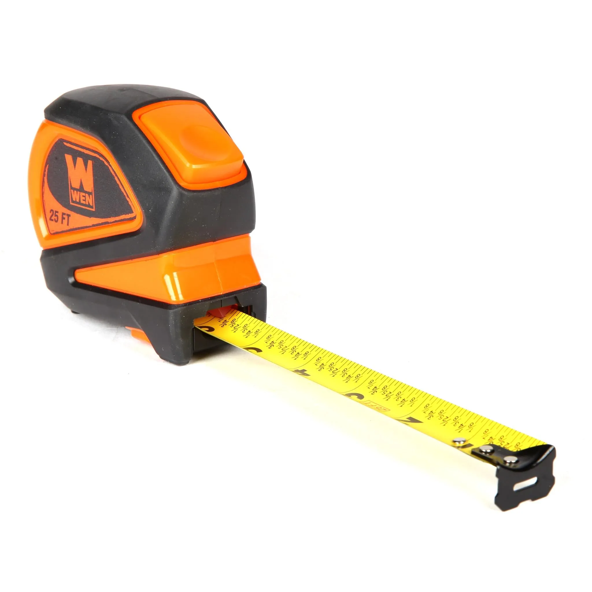 WEN ME425T 25-Foot Measuring Tape with Automatic Brake and Dual-Release Triggers