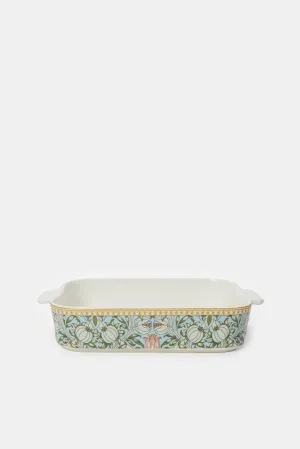 White Floral Rectangle Baking Dish (Medium)